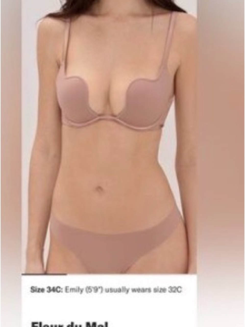 Fleur du Mal nude plunge Push-Up Bra